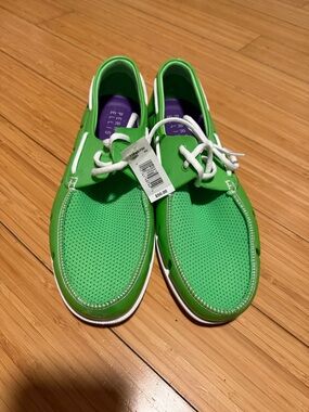 Perry Ellis Bright Green Lace-Up Loafers